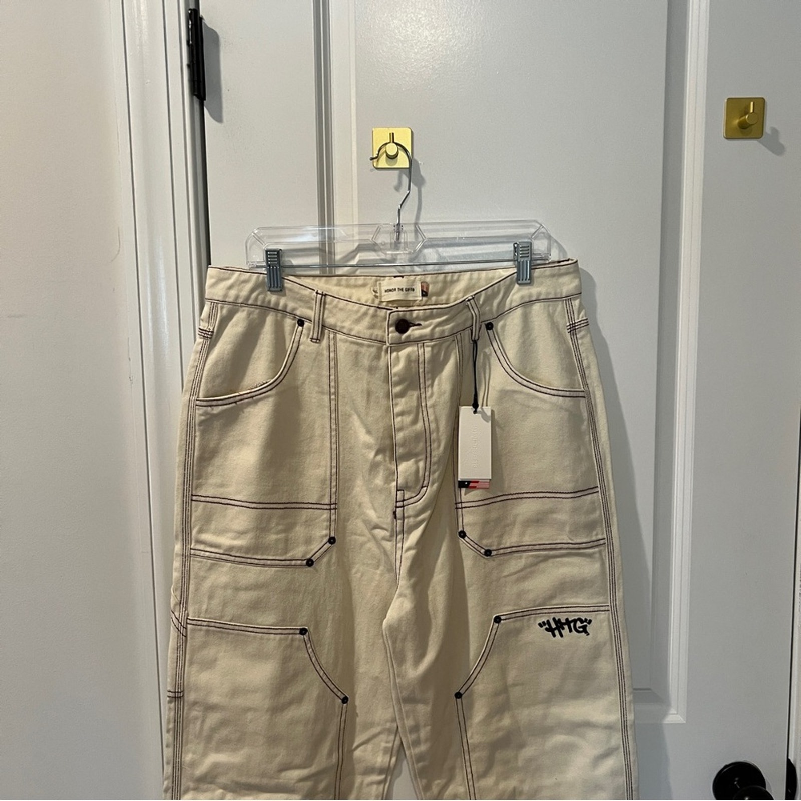 Nwt Revolve $110 Honor The Gift Women Xxl Carpenter Pants Denim — image 4 of 8